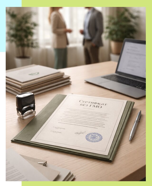 Сертификат без ГМО в Керчи от 7659 р. оформить срочно Алешин-Крч