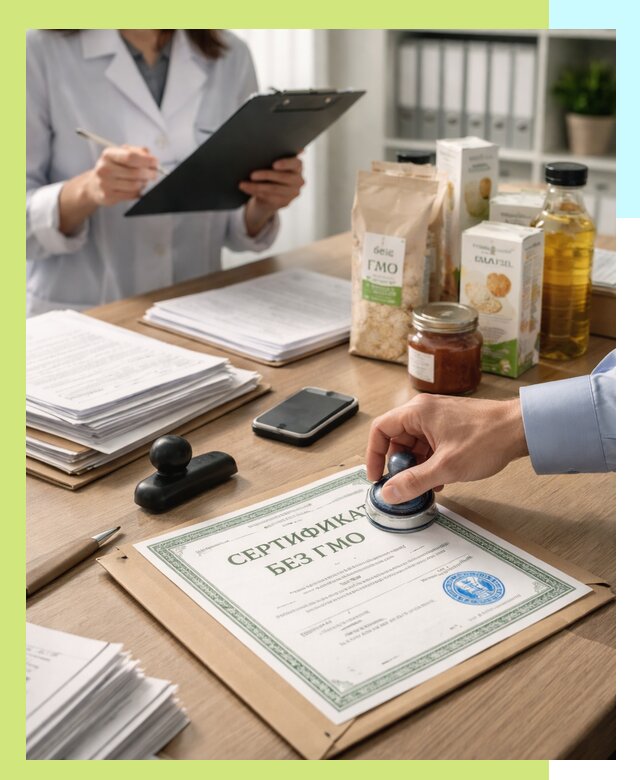 Получение сертификата Без ГМО для продукции в Керчи